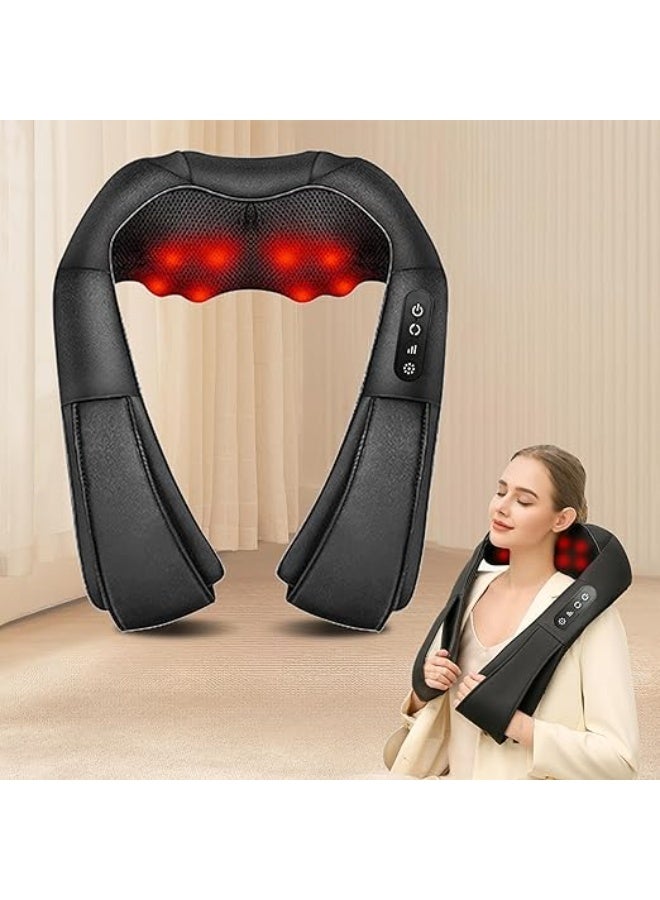 Wireless Neck & Shoulder Massager with Heat – Rechargeable Shiatsu Deep Tissue Wrap – Pain Relief & Relaxation Gift for Men & Women - Image 1