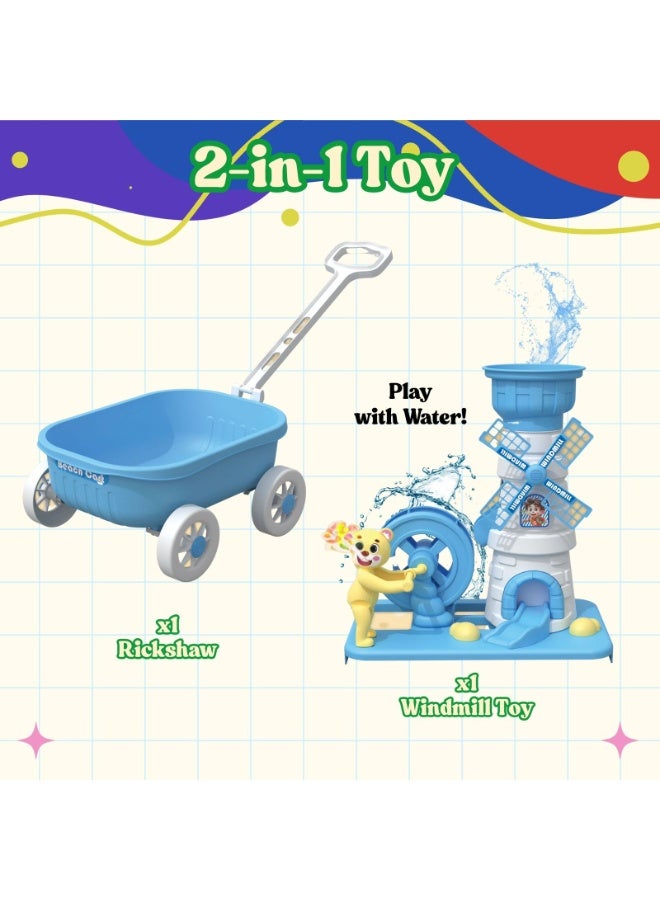 Home Smart Beach Cart for toddlers Beach trolley with Windmill toy Kids Beach trolley for beach parties perfect for gift. - Image 3