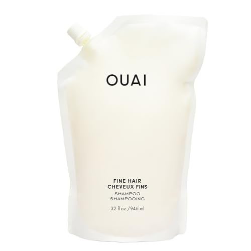 OUAI Fine Shampoo Refill - Volumizing Shampoo with Strengthening Keratin, Biotin & Chia Seed Oil for Fine Hair - Delivers Weightless Body - Paraben, Phthalate & Sulfate Free Hair Care (32 Fl Oz) - Image 1
