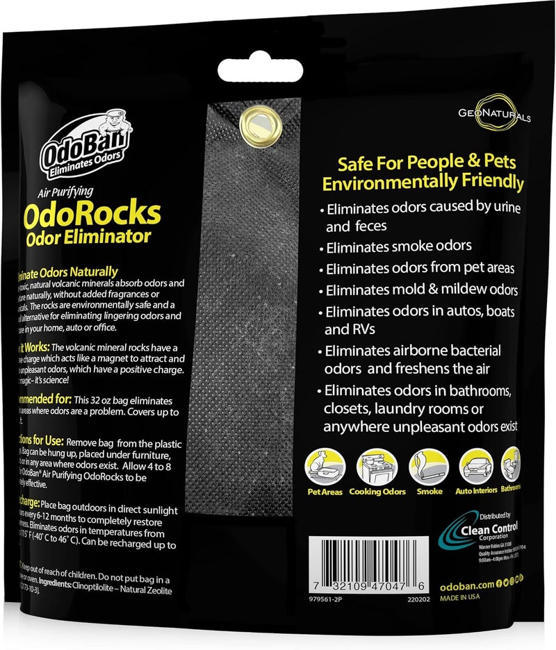 OdoBan Air Purifying OdoRocks Natural Odor Eliminator Made from Natural Volcanic Rocks 6Pack 2 Pounds Each Fragrance Free - Image 2