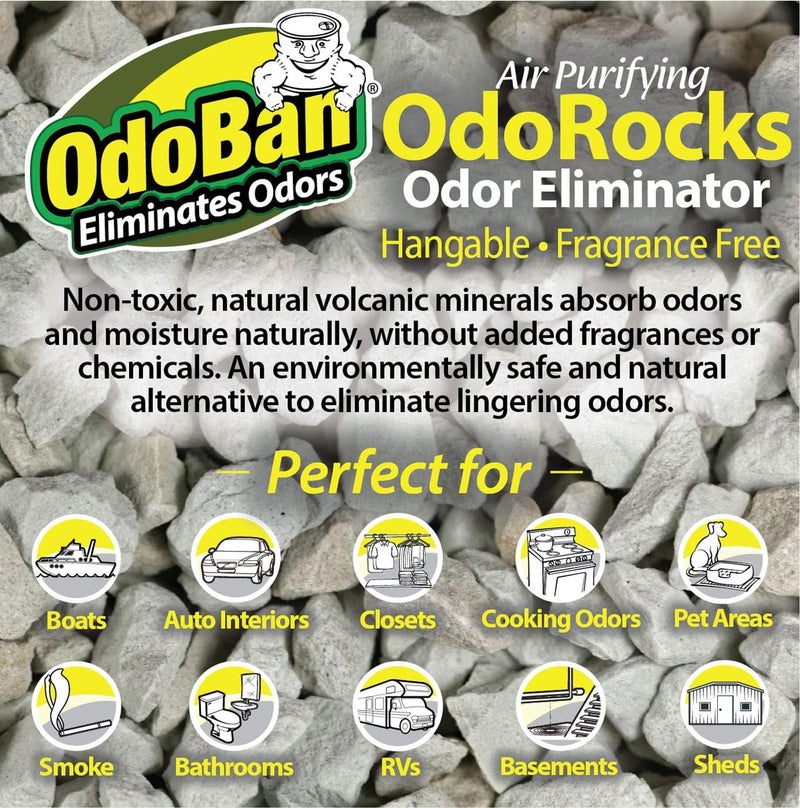 OdoBan Air Purifying OdoRocks Natural Odor Eliminator Made from Natural Volcanic Rocks 6Pack 2 Pounds Each Fragrance Free - Image 3