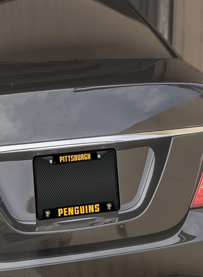 RICO Pittsburgh Penguins NHL Black Metal License Plate Frame - Set of 2 Friends - Image 3