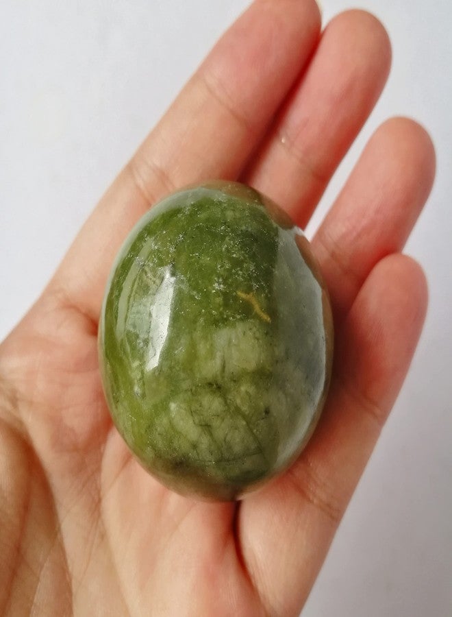 Bacatgem 40mm Green Jade Healing Crystal Divination Sphere Sculpture Figurine Gemstone Ball,Feng Shui Chakra Aura Home Desk Decor Decorative Collection,with Wooden Stand - Image 2