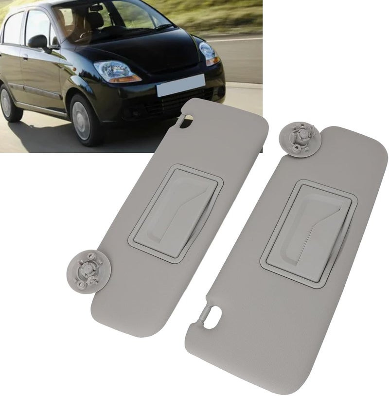 Economical varied design options SIXRUN Sun Visor, Gray Replacement with Vanity Mirror, PVC Plastic, Sponge, for Car Trendy natural assorted colors - Image 2