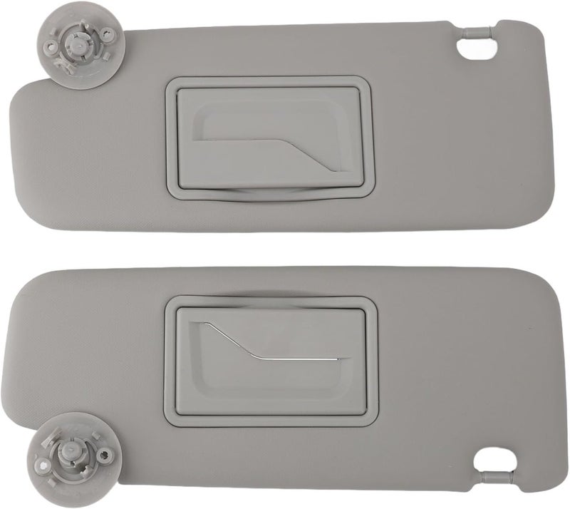 Economical varied design options SIXRUN Sun Visor, Gray Replacement with Vanity Mirror, PVC Plastic, Sponge, for Car Trendy natural assorted colors - Image 1