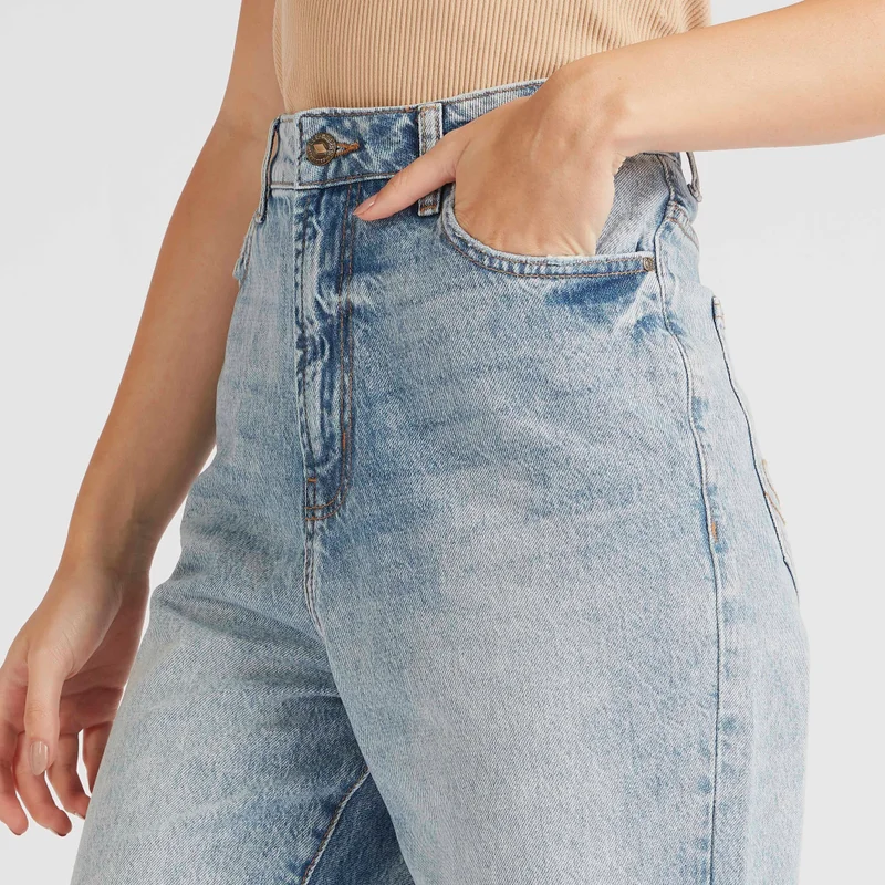 Lee Cooper Lee Cooper Solid Denim Jeans with Button Closure and Pockets