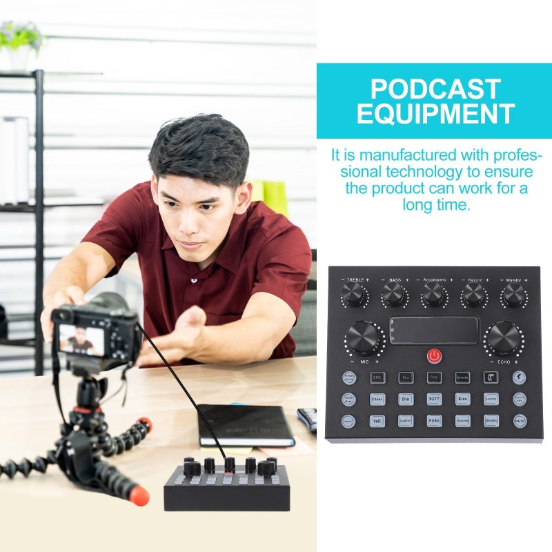 RGB External Sound Card Mixer for Live Streaming Podcasting Voice Changer Compatible with Phone Computer - Image 4
