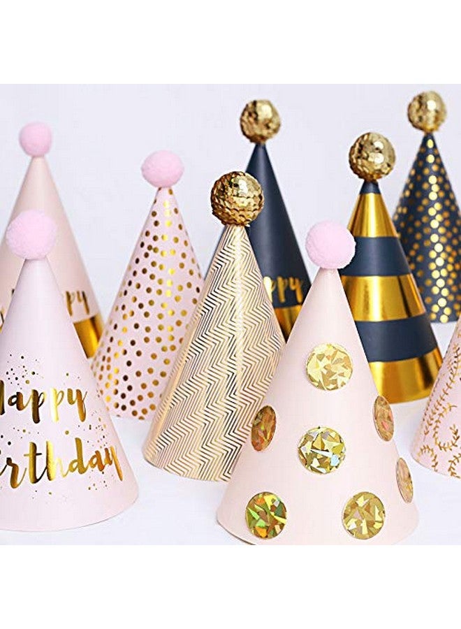 Simple polymer 24 Pcs Birthday Party Hats Birthday Paper Cone Hats With Pom Poms Lovely Party Hats - Image 4