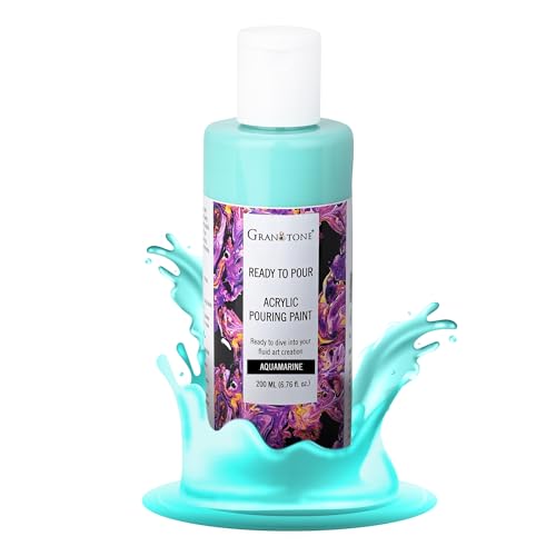 GRANOTONE Premium Acrylic Pouring Paint, Ready-to-Use, Superior High-Flow Formula, Ideal for Canvas, Wood, Paper, Craft & Fluid Art Project 200 ml (TITANIUM WHITE) - Image 1