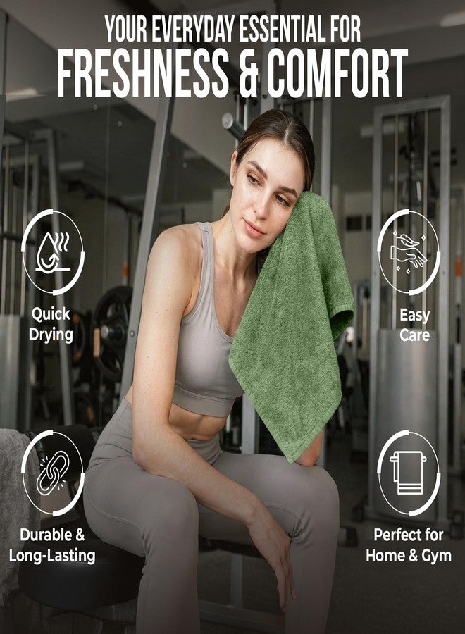 RIVERSIDE Pack of 24 Wash Cloths for Showering, 12 x 12 Inches, Super Soft & Absorbent, 100% Cotton Washcloths Premium Quality Flannel Face Cloths for Bathroom, Gym, Spa (Sage Green, 24 Pack) - Image 5