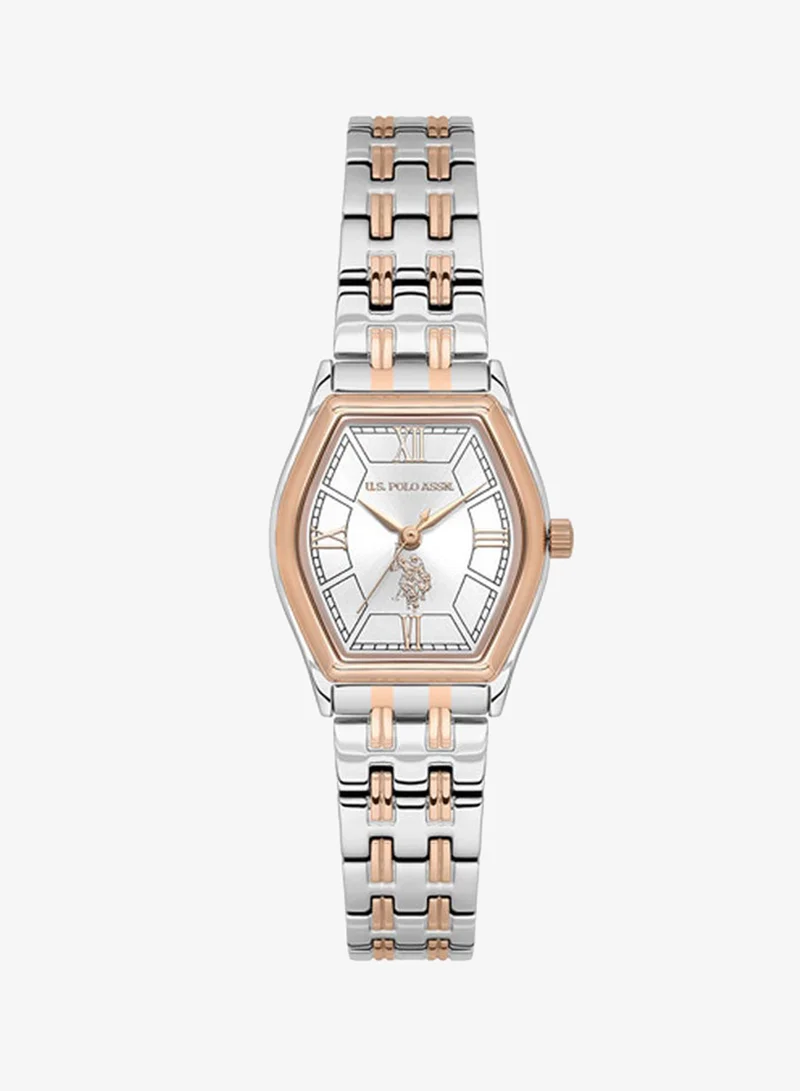 U.S. Polo Assn. New Stainless Steel Bracelet Quartz Analog Watch for Women, 25mm