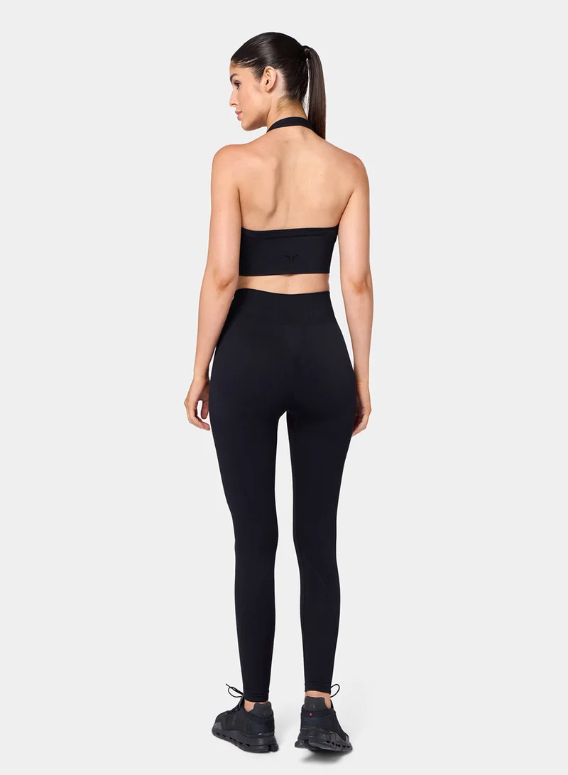 سكوات وولف ليجنز خصر عالي بدون درزات بتصميم محدد للجسم مقاس  بوصة