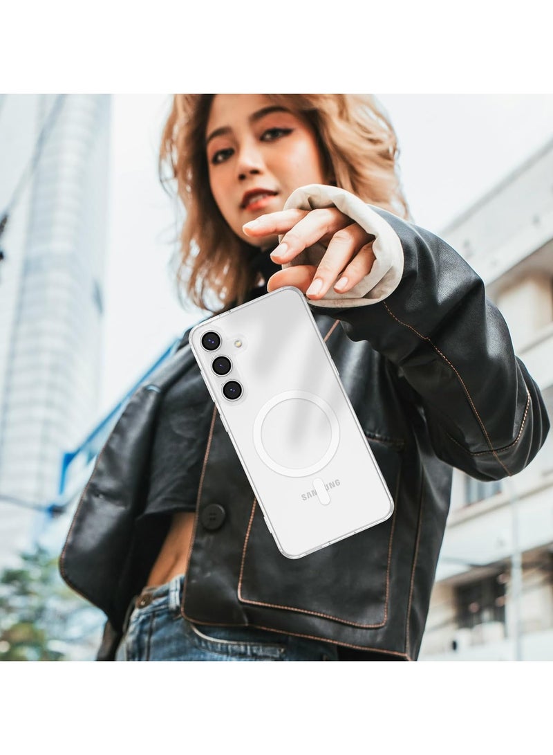 DUSALA Samsung Galaxy S25 Plus Magnetic Cover Clear Hard Back Case Shockproof TPU Frame Edge Bumper Slim Transparent Case for Samsung Galaxy S25 Plus - Image 5