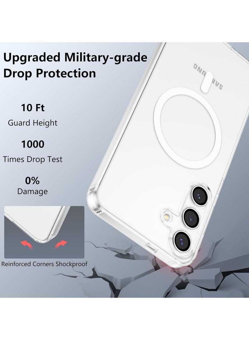 DUSALA Samsung Galaxy S25 Plus Magnetic Cover Clear Hard Back Case Shockproof TPU Frame Edge Bumper Slim Transparent Case for Samsung Galaxy S25 Plus - Image 2