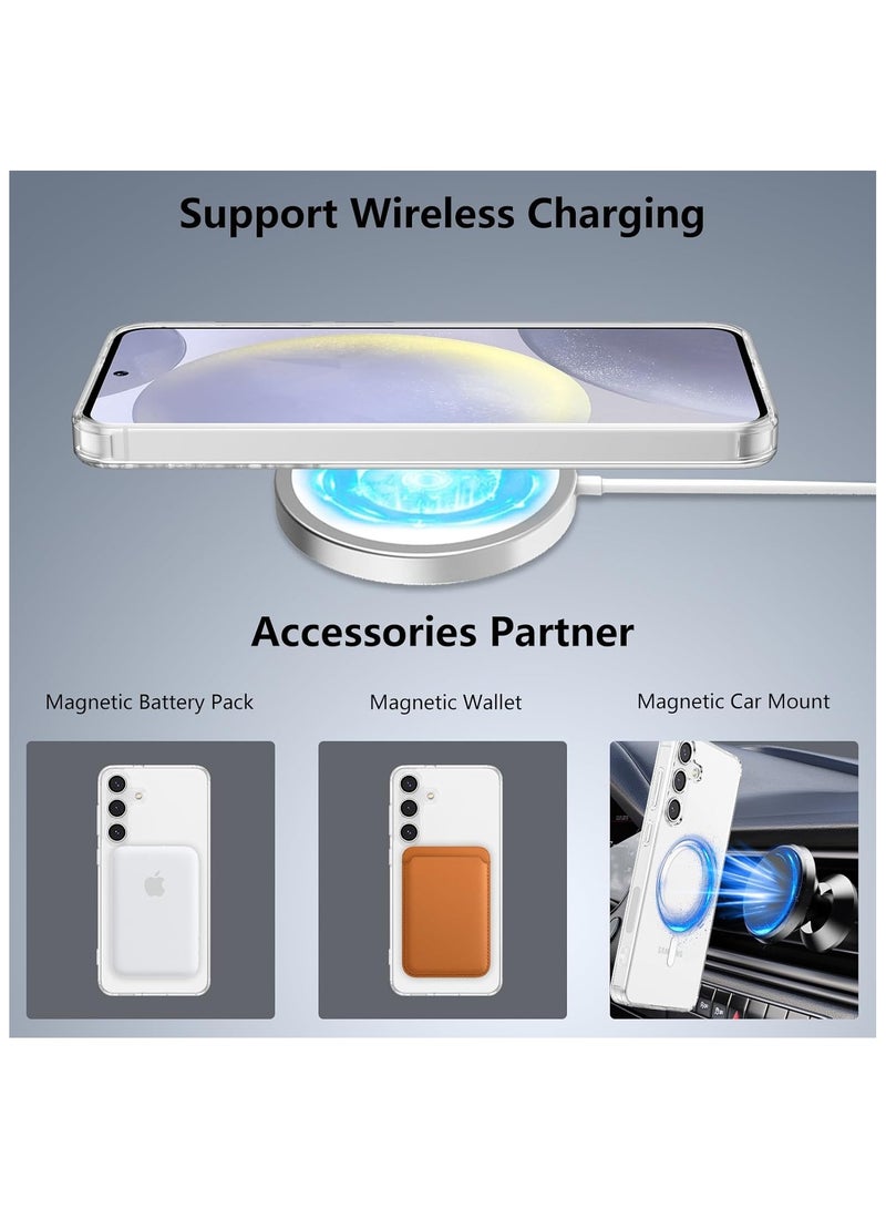 DUSALA Samsung Galaxy S25 Plus Magnetic Cover Clear Hard Back Case Shockproof TPU Frame Edge Bumper Slim Transparent Case for Samsung Galaxy S25 Plus - Image 4
