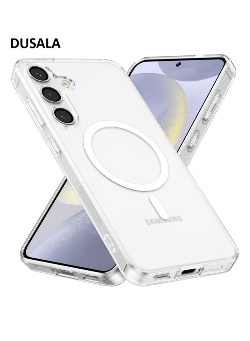 DUSALA Samsung Galaxy S25 Plus Magnetic Cover Clear Hard Back Case Shockproof TPU Frame Edge Bumper Slim Transparent Case for Samsung Galaxy S25 Plus - Image 1