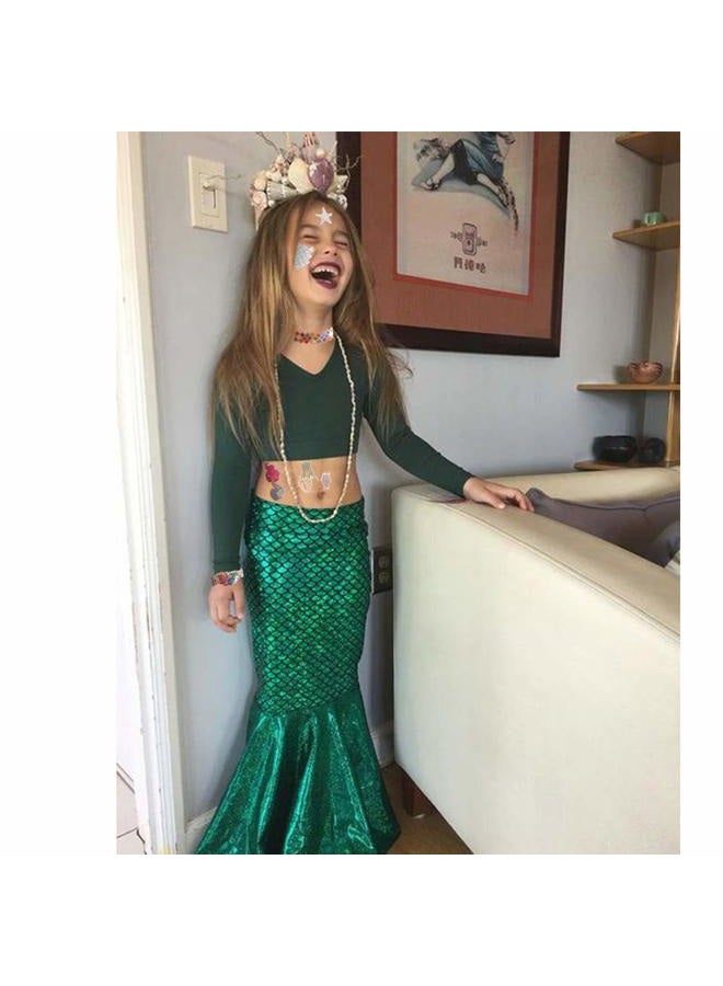 Ooopsi OULANAO Ooopsi Mermaid Party Supplies Temporary Tattoos for Kids - 7 Large Sheet, 100+ Glitter Styles, Mermaid Party Favors and Birthday Decorations for Children Girls - Image 4