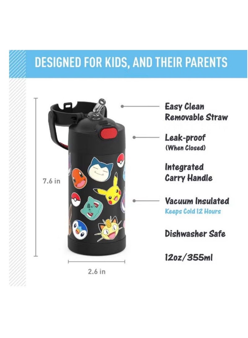 ترموس زجاجة مياه فانتينر من ثيرموس سعة 12 اونصة، ستانلس ستيل - Image 2