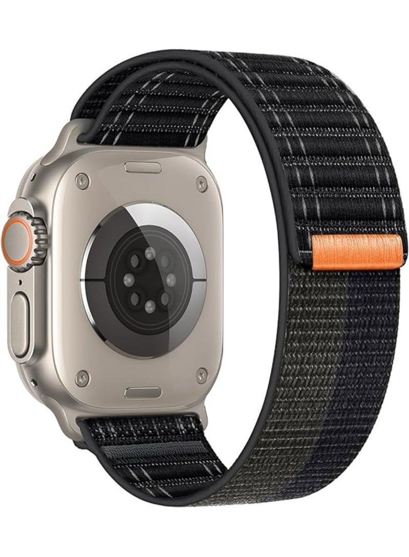 Fabric Sport Rugged Watch Band Compatible with Apple Watch Ultra 1/2 49mm 46mm 45mm 44mm 42mm, Soft Nylon Loop Strap for iwatch Series 10 9 8 7 6 5 4 3 2 1 SE - Image 1