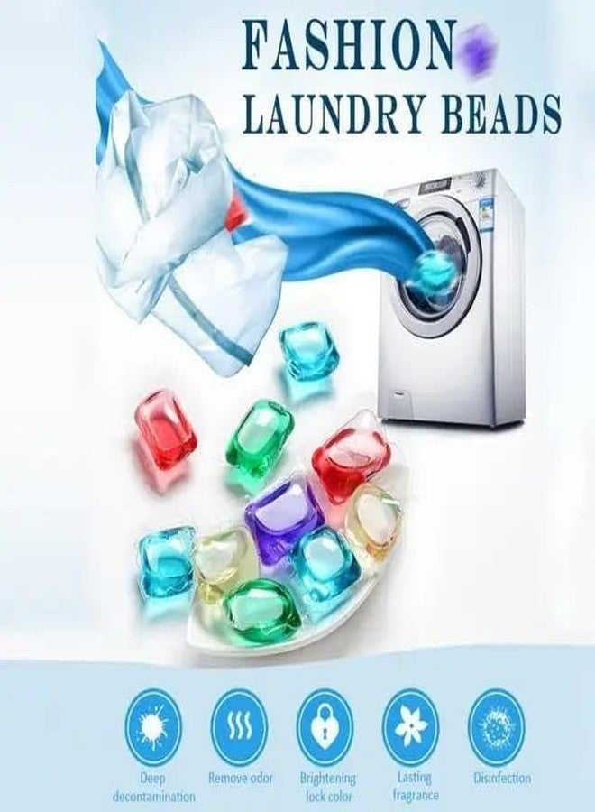 OTIPORTER Laundry Liquid Portable Gel Stains Capsules Travel Washing Liquid Portable Laundry Ball Beads Detergent for Home Dormitory Bathroom Clothes Cleaning for All Washing Machines (100 Pcs) - Image 4