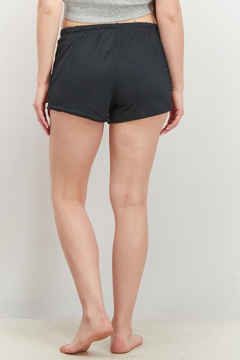NINE WEST Women 2 Pieces Printed And Solid Sleepwear Short, Pink Combo and Black  - Image 3