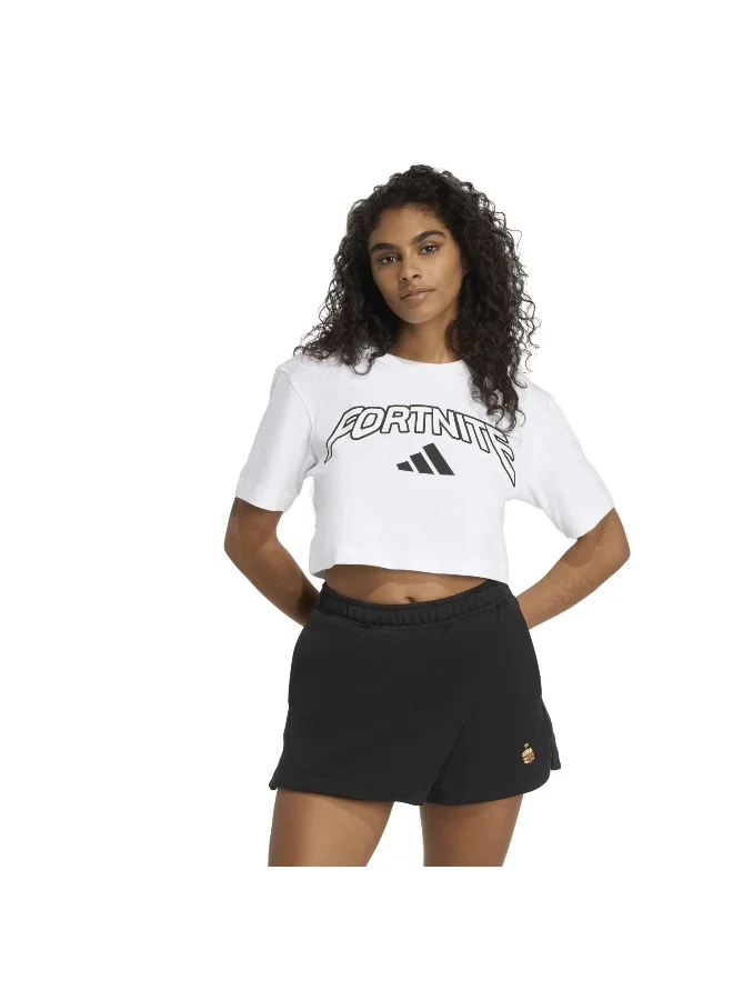 adidas Adidas W Fn Crop Tee White Crop Tops For Women