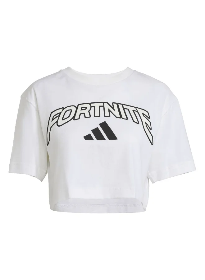 adidas Adidas W Fn Crop Tee White Crop Tops For Women