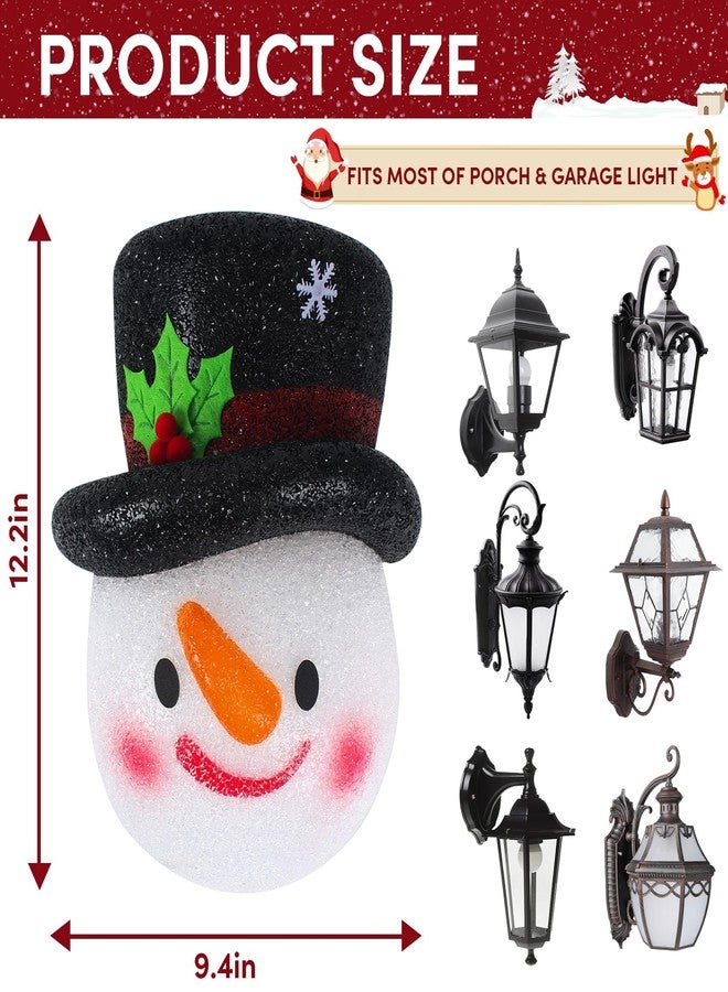 شيانغ قوان تشيان ينغ غطاءان لإضاءة الشرفة في عيد الميلاد، مقاس 12 بوصة، زينة داخلية/خارجية لعيد الميلاد، غطاء إضاءة مرن للشرفة، المرآب، الأبواب الأمامية، الساحات، الحدائق - رجل الثلج - Image 2