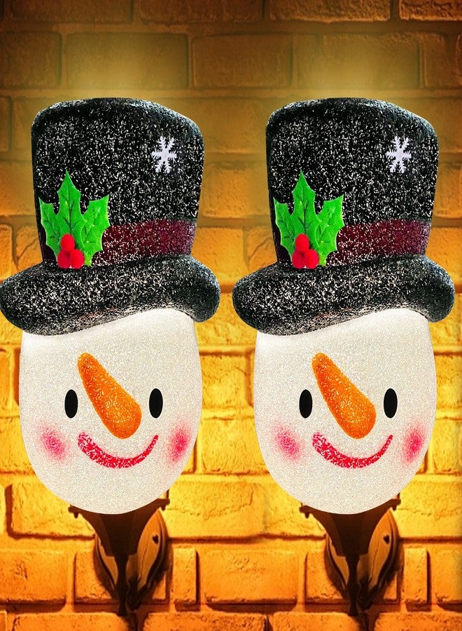 شيانغ قوان تشيان ينغ غطاءان لإضاءة الشرفة في عيد الميلاد، مقاس 12 بوصة، زينة داخلية/خارجية لعيد الميلاد، غطاء إضاءة مرن للشرفة، المرآب، الأبواب الأمامية، الساحات، الحدائق - رجل الثلج - Image 1