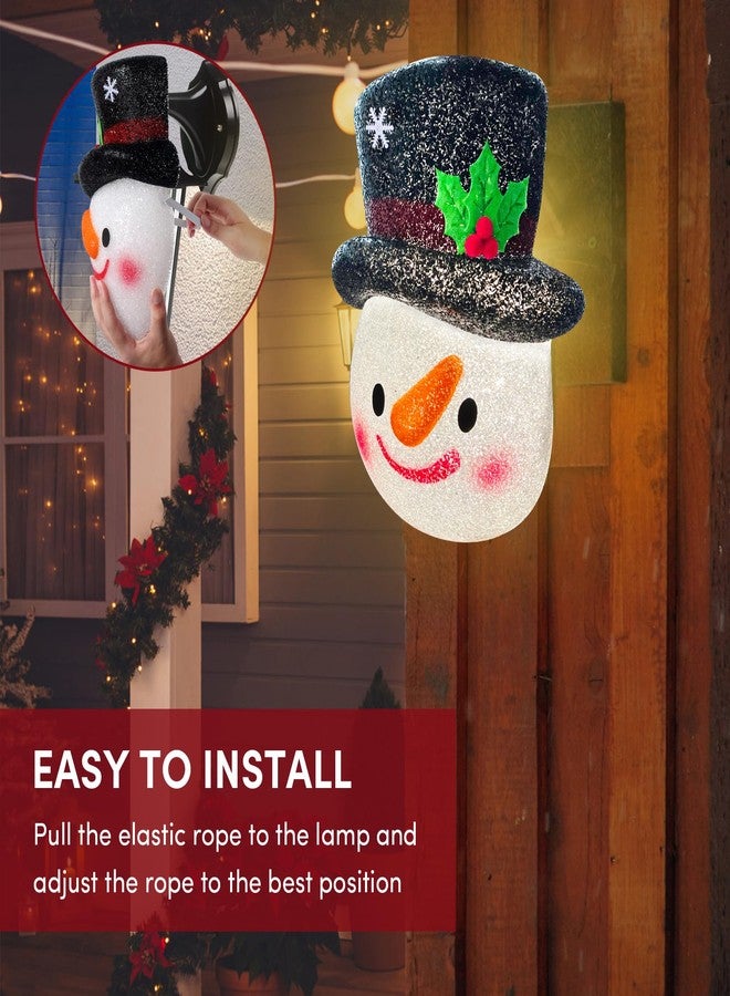 شيانغ قوان تشيان ينغ غطاءان لإضاءة الشرفة في عيد الميلاد، مقاس 12 بوصة، زينة داخلية/خارجية لعيد الميلاد، غطاء إضاءة مرن للشرفة، المرآب، الأبواب الأمامية، الساحات، الحدائق - رجل الثلج - Image 4