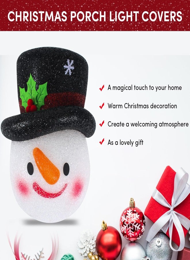 شيانغ قوان تشيان ينغ غطاءان لإضاءة الشرفة في عيد الميلاد، مقاس 12 بوصة، زينة داخلية/خارجية لعيد الميلاد، غطاء إضاءة مرن للشرفة، المرآب، الأبواب الأمامية، الساحات، الحدائق - رجل الثلج - Image 5