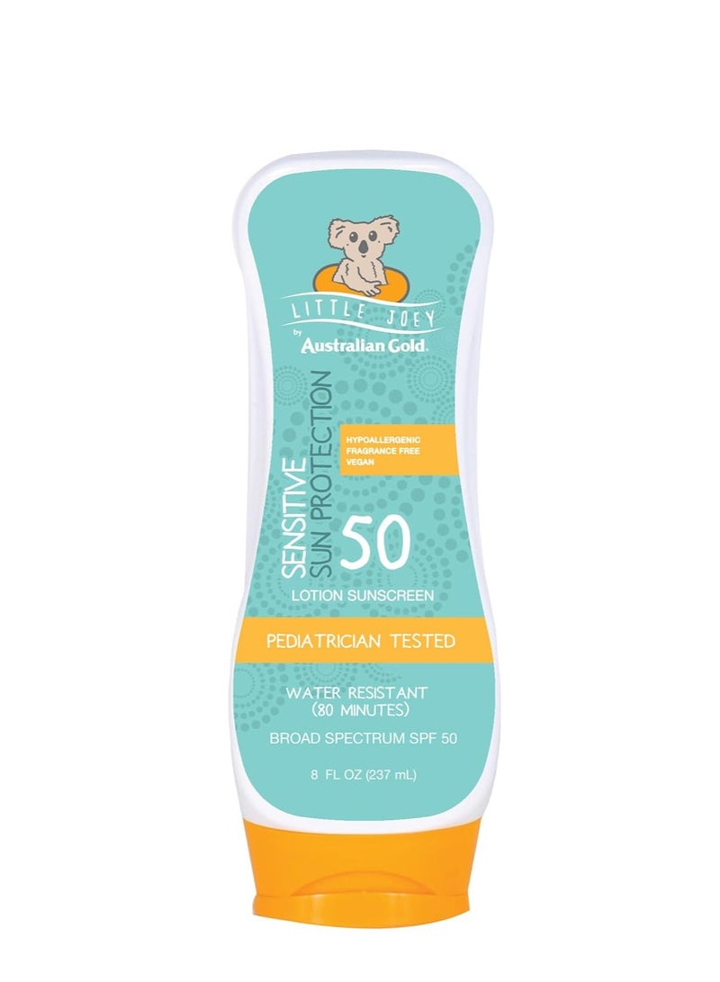 Australian Gold Little Joey Sunscreen Lotion SPF 50, 8 Ounce | Hypoallergenic & Fragrance Free | Broad Spectrum | Water Resistant | Vegan | Pediatrician Tested - Image 1
