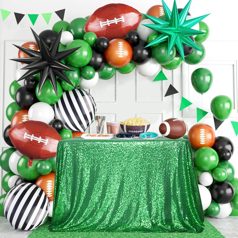 بارتي ديلايت PartyDelight Green equin tableroth 50x80 inch Rectangle tablecloth glitter tablecloth for party baby dame decortations - Image 1
