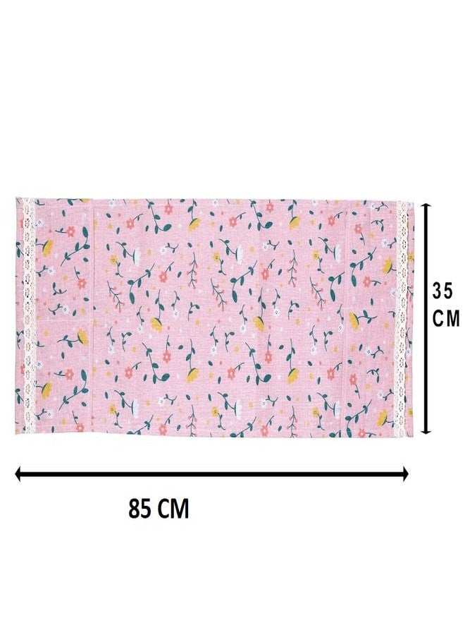 Zollyss Microwave Oven Dust Proof Cover with Side Puch Bag Cotton Linen Kitchen Storage Bags (Pink) - Image 2