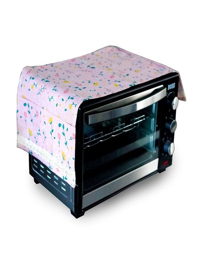 Zollyss Microwave Oven Dust Proof Cover with Side Puch Bag Cotton Linen Kitchen Storage Bags (Pink) - Image 1