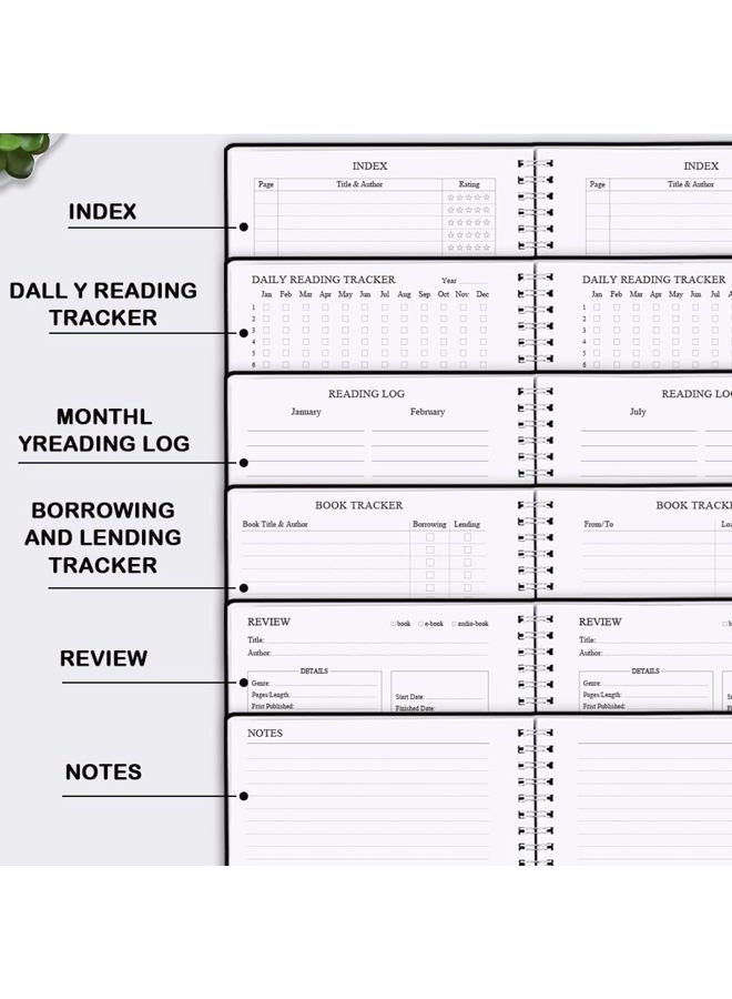 Getvow Reading Journal - Review and Track Your Reading Progress with 72 Book Reviews - Book Journal Reading Log Journal with Back Pocket, 5.8" x 8.3", Black - Image 5