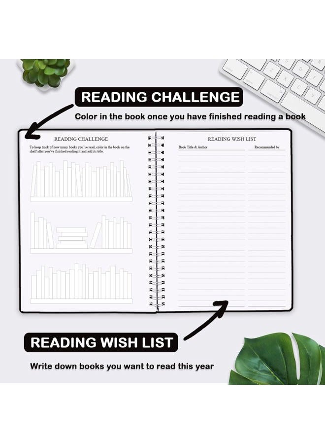 Getvow Reading Journal - Review and Track Your Reading Progress with 72 Book Reviews - Book Journal Reading Log Journal with Back Pocket, 5.8" x 8.3", Black - Image 4