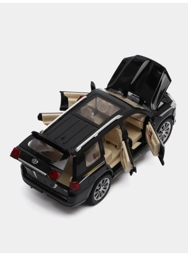 حديقة الألعاب نموذج داي كاست تويوتا لاند كروزر 1/32 - لعبة سيارة مصنوعة من خليط معدني مع صوت وضوء، حركة سحب للخلف، للأولاد وهواة الجمع - Image 4
