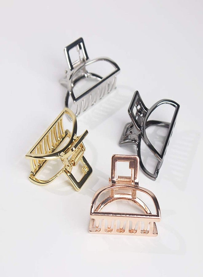 Fodattm 2PCS Small Solid Color Vintage Metal Hair Jaw Clips Hair Clamp Ponytail Holder Hair Claw Hairpin Accessories for Lady Women (Rose gold) - Image 4