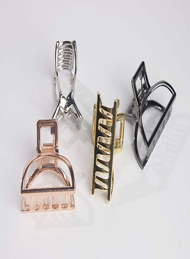 Fodattm 2PCS Small Solid Color Vintage Metal Hair Jaw Clips Hair Clamp Ponytail Holder Hair Claw Hairpin Accessories for Lady Women (Rose gold) - Image 3