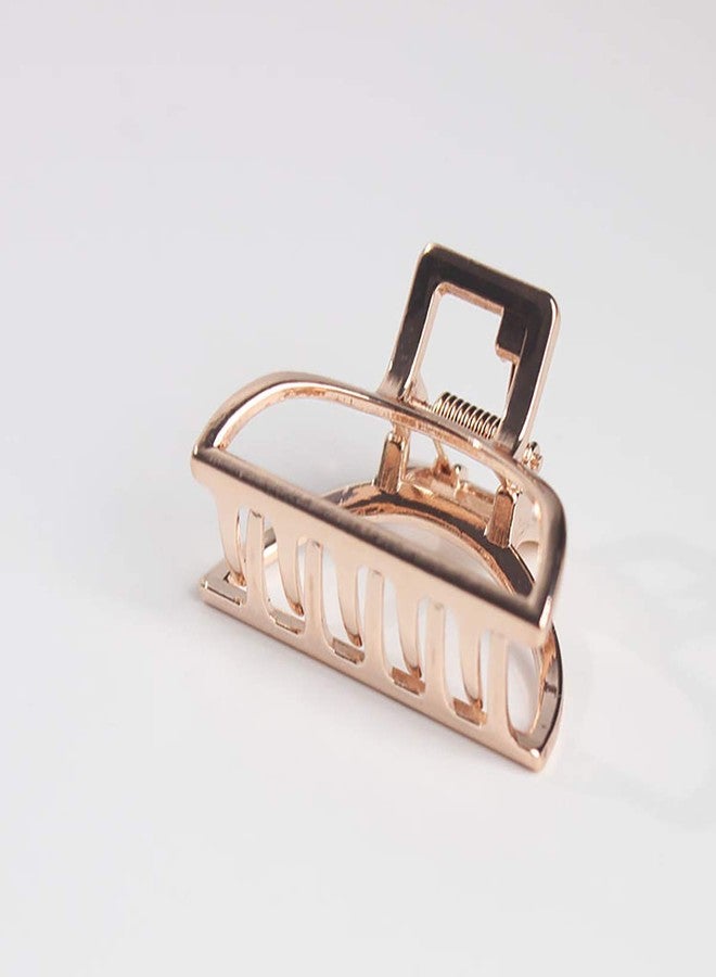 Fodattm 2PCS Small Solid Color Vintage Metal Hair Jaw Clips Hair Clamp Ponytail Holder Hair Claw Hairpin Accessories for Lady Women (Rose gold) - Image 2