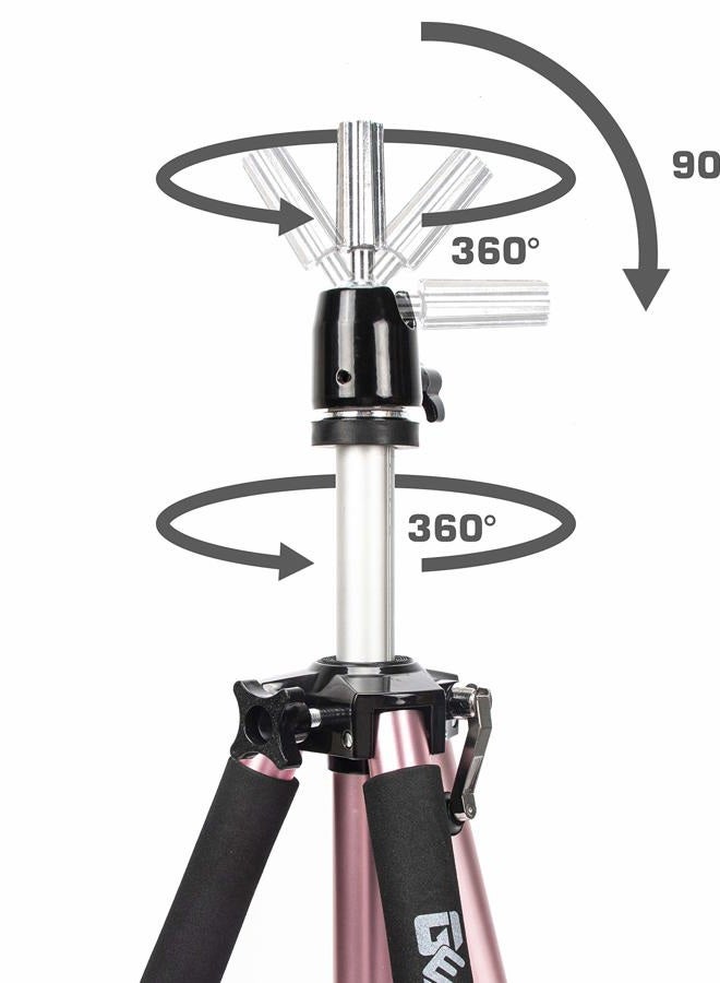 gexworldwide GEX Heavy Duty Canvas Block Head Tripod Cosmetology Training Doll Head Stand Mannequin Manikin Head Tripod Wig Stand With Travel Bag (Rose Gold) - Image 5