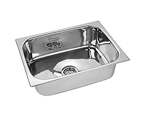 NEW WARE NEW WARE Kitchen Sink 18x16x8 Inches Glossy Finish Stainless Steel Sink Premium Range Kitchen Accessories Kitchen Sink Stainless Steel Single Bowl Mirror Finish Bathroom Accessories - Image 2