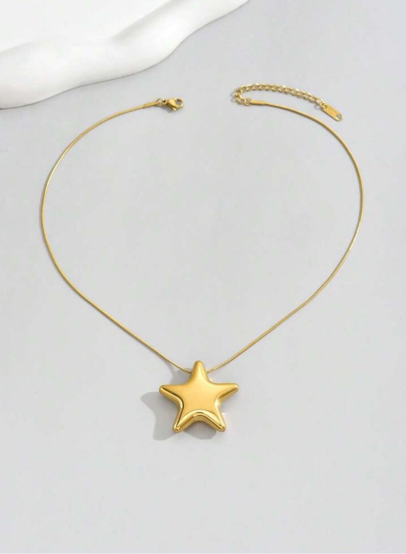 إيكوال سلسال نسائي أنيق من الاستانلس ستيل مطلي باللون الذهبي - Image 2