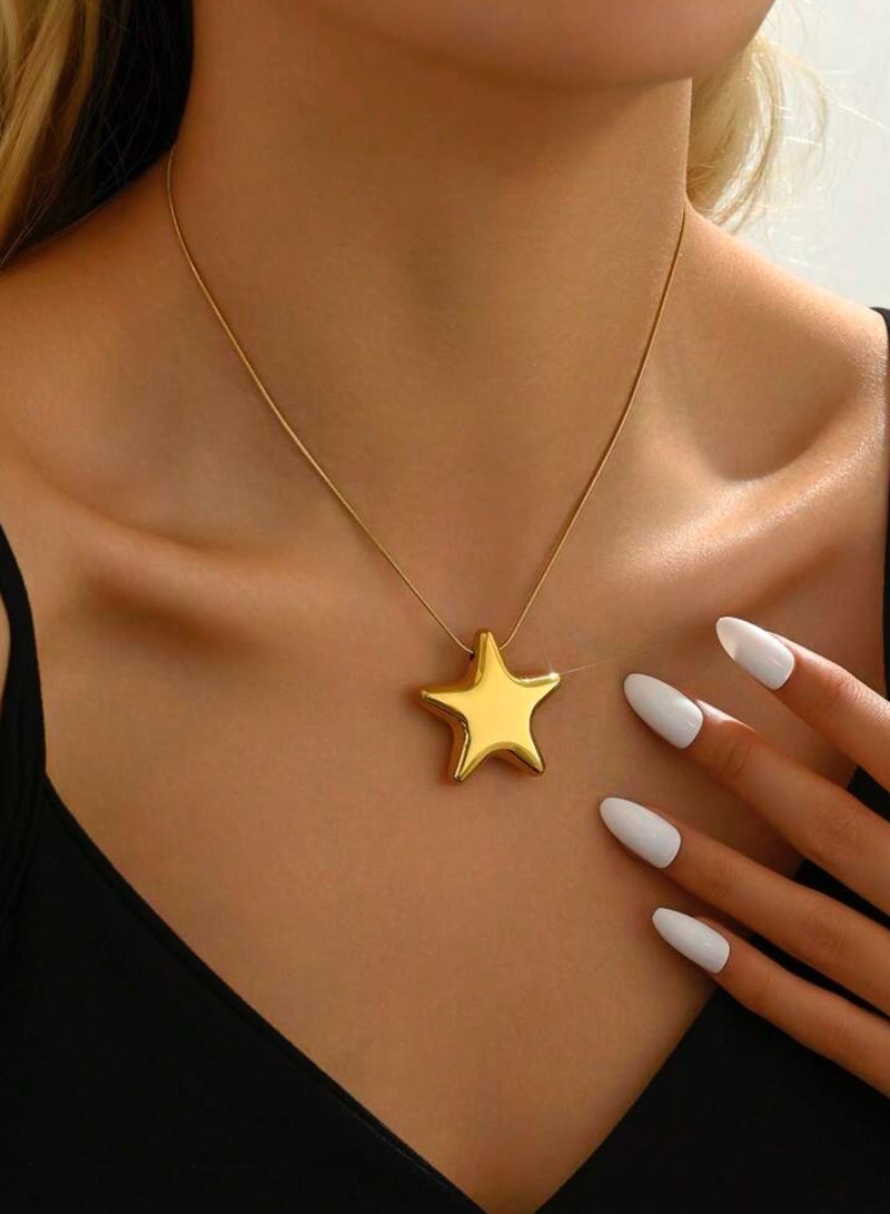 إيكوال سلسال نسائي أنيق من الاستانلس ستيل مطلي باللون الذهبي - Image 1