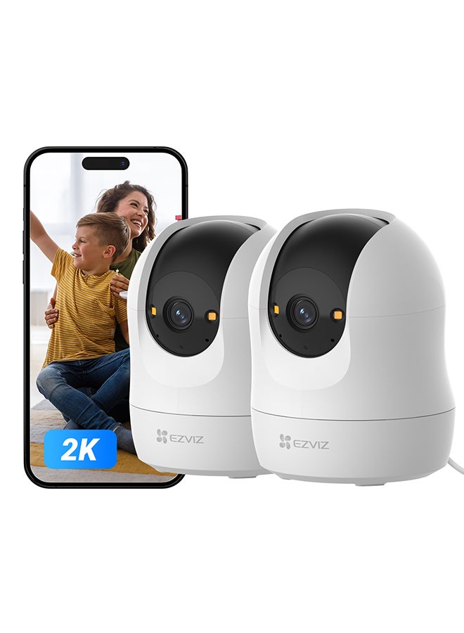 إيزفيز C6N G1 2K 2-Pack Indoor Smart Camera, Color Night Vision, Human Detection, Smart Tracking, Auto-Patrol Mode, Two-Way Talk, WDR, Privacy Shutter, 512GB Storage - Image 1