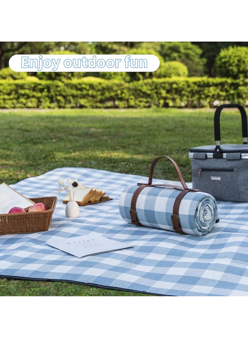 Generic Portable Outdoor Picnic Blanket 200 x 200 cm Camping Mat, Waterproof & Sandproof Large Foldable 3-Layer Outdoor Blanket for 6 to 8 Adults, for Camping, Park, Beach, Grass, Indoors - Image 2