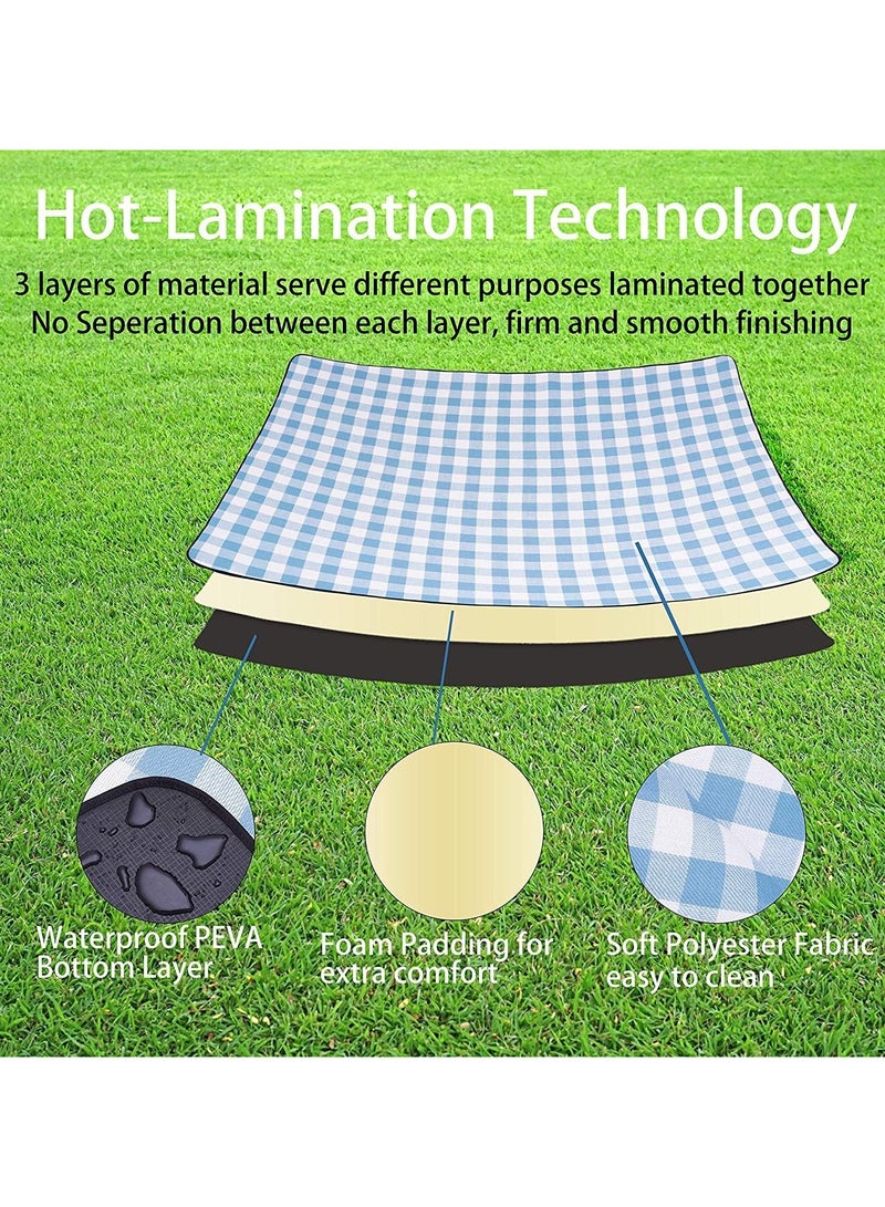 Generic Portable Outdoor Picnic Blanket 200 x 200 cm Camping Mat, Waterproof & Sandproof Large Foldable 3-Layer Outdoor Blanket for 6 to 8 Adults, for Camping, Park, Beach, Grass, Indoors - Image 3