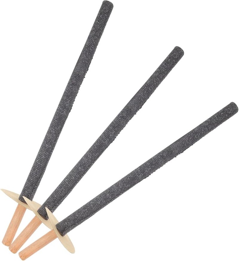 Totority 3 Pack Weatherproof Wooden Handheld Torch Lights For Outdoor Garden Backyard Decor - Image 1