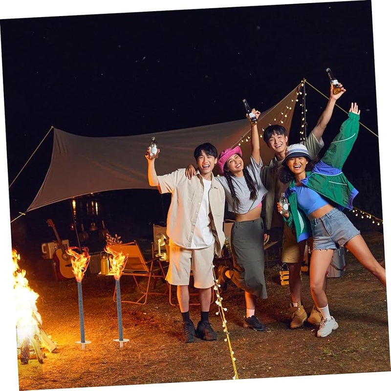 Totority 3 Pack Weatherproof Wooden Handheld Torch Lights For Outdoor Garden Backyard Decor - Image 4